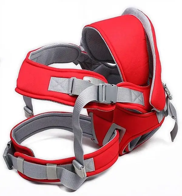 Дышащий детский универсальный Детский рюкзак на лямках, поддерживающий ремень для малышей, 6 способов детской коляски-красный и синий - Цвет: red