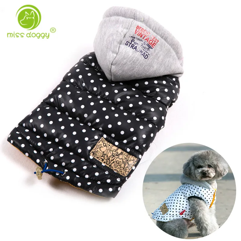 

Winter Pet Dog Clothes for Small Dogs Warm Down Jacket for Chihuahua Waterproof Spots Dog Coat Cotton Vest Outfit Hoodie for Pet