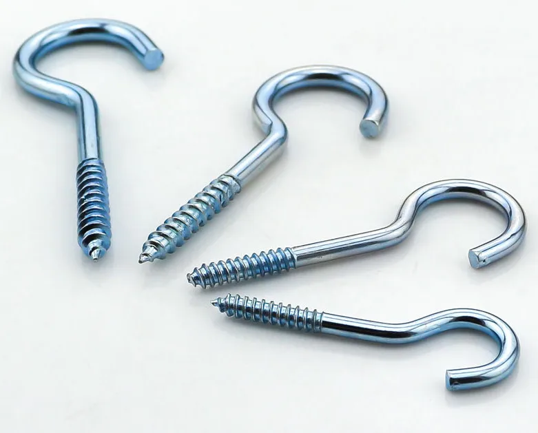 Zishatuo Lot de 15 crochets à vis robustes en acier inoxydable 304 avec petits œillets et vis auto-taraudeuses M6 avec chevilles en plastique