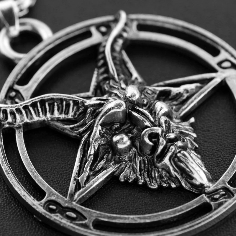 Ожерелье с подвеской в виде головы козы и пентаграммы Baphomet LaVeyan LaVey satanic ожерелье