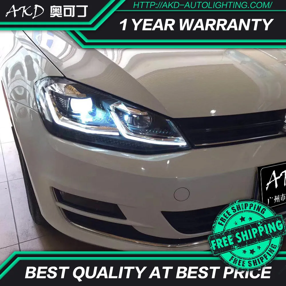 AKD Тюнинг автомобилей фары для VW Golk7 Golf 7 MK7 обновление до Golf 7,5 светодиодные фары DRL ходовые огни биксеноновый луч противотуманные фары