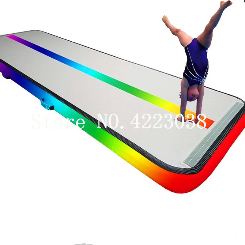 

Free Shipping Rainbow 3x1x0.2m Inflatable Gymnastics Airtrack Tumbling Mat Air Track Floor Mats with Electric Air Pump