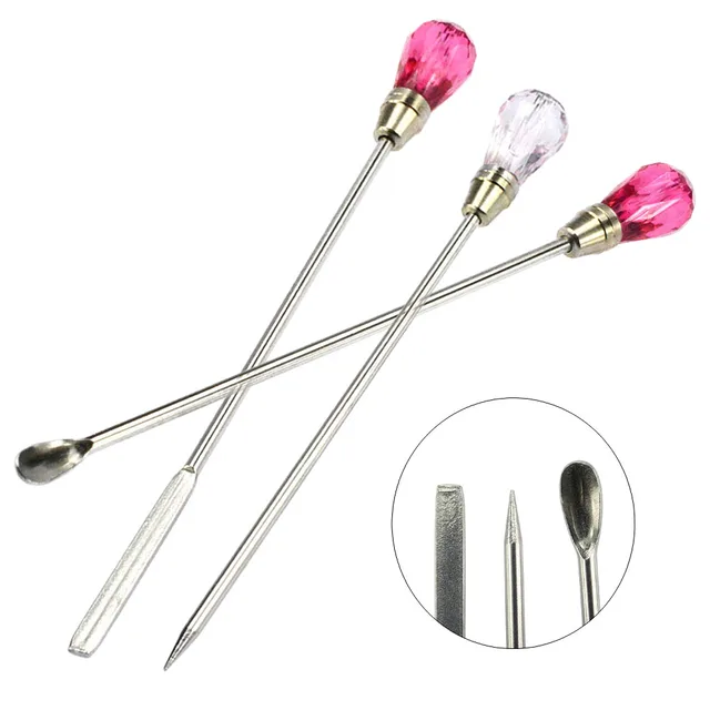 3pcs Nail Art Stirring Rod Tool For Mixing Nail Polish UV Gel Nail 