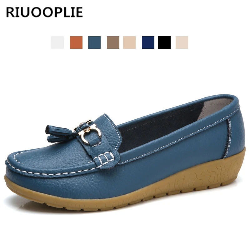 

RIUOOPLIE Womens Ballet Shoes Flats Cut Out Leather Breathbale Moccains Women Boat Shoes Ballerina Ladies Shoes