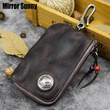 Original Handmade Vintage Door& Car Key Wallets For Men Euro-American Style Multi Function Key Pack With Card Holder Portable