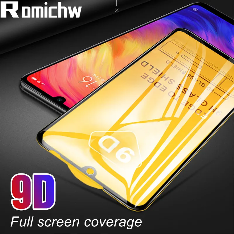 

ROMICHW 9D Curved Tempered Glass Sceen Protector For Xiaomi Redmi note7 Protective Glass For Xiaomi play mi8 SE mi9 SE mi8 lite