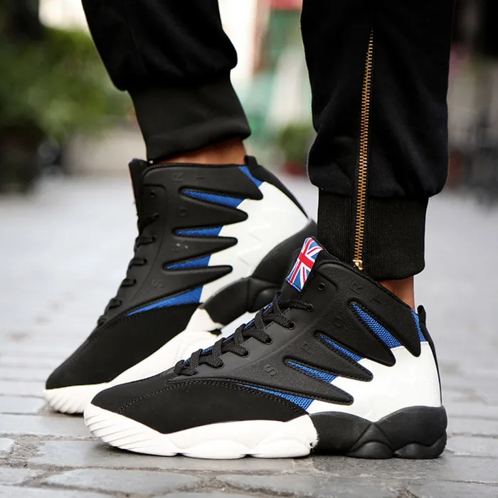 High Top Men Basketball Shoes Spring Autumn Hard Court Breathable Lace