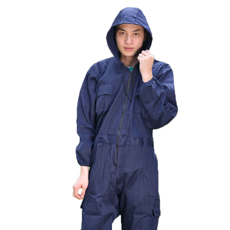 

Working Coveralls Quick Dry Hooded Workshop Overalls Anti-oily Dust-proof Paint Spray Clothing Hood Protective Work Clothes