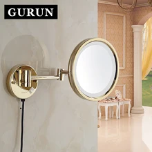 Gurun LED Makeup Mirror-Fashion The bracket can be folded and the mirror can be flipped 10X LED mirror magnifying M1807DJ