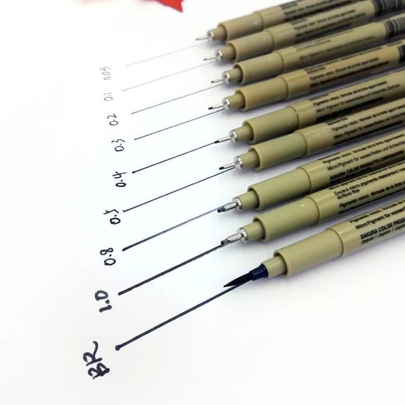 929 Encre Noir Technique Graphique Ligne Fine Dessin Stylo Croquis Dencre Marqueur Stylos 005 08mm Pour Crochet Ligne Peinture Stylo Dans Gel