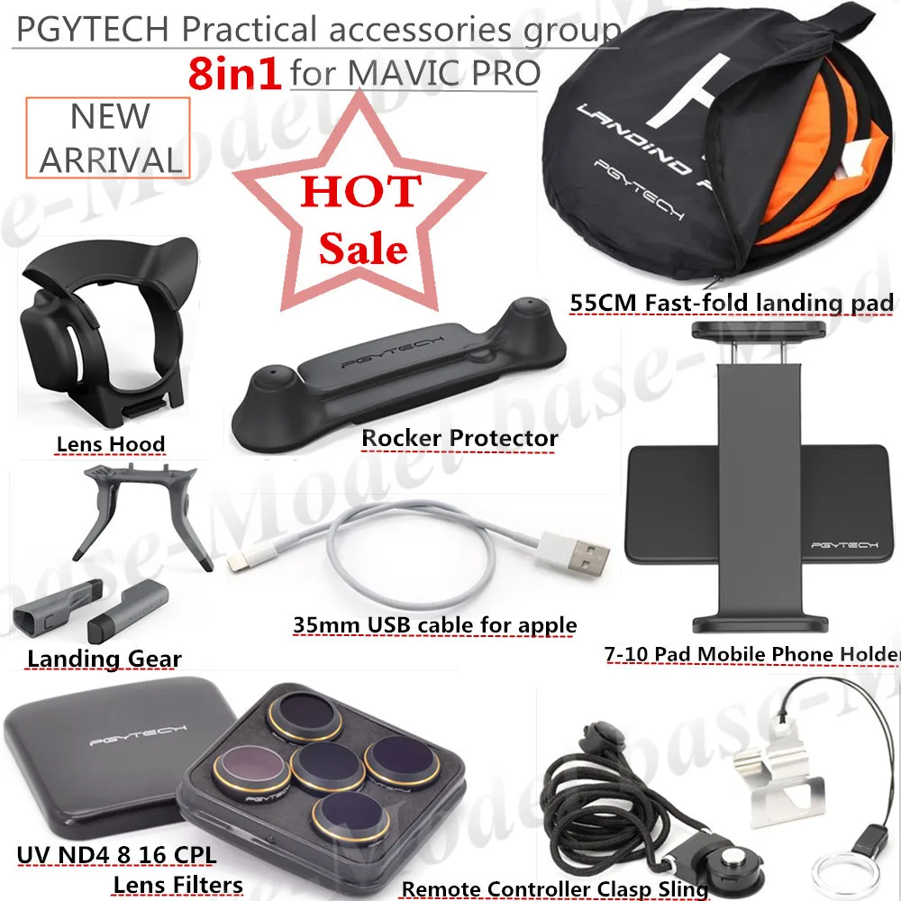 

Mavic PRO Remote Control Holder&Protector&helipad&Lens Filters Accessoriess Set