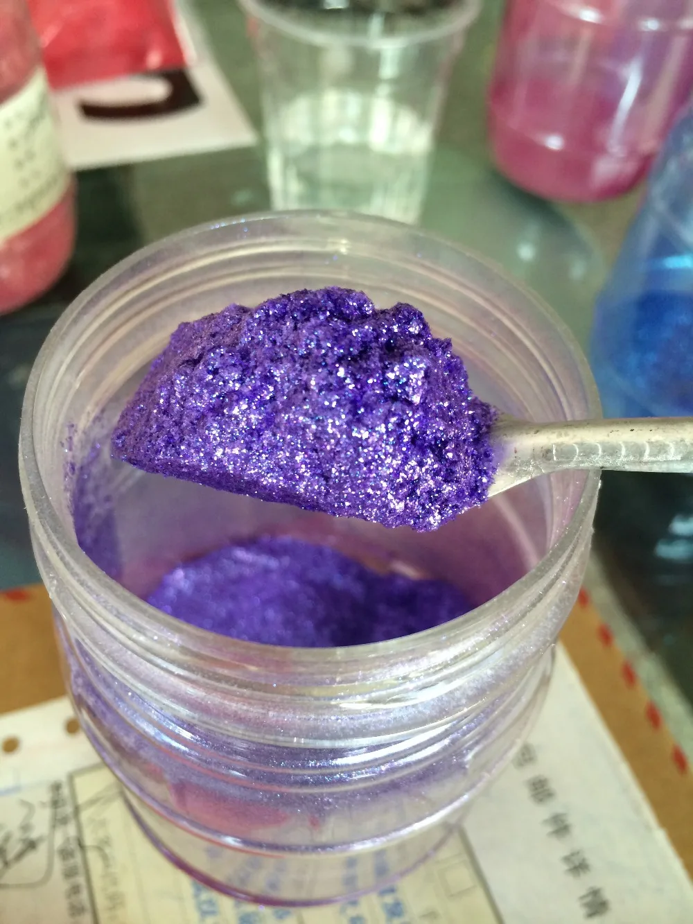 Фиолетовый минеральный макияж Сияющие тени для век рыхлый пигмент|pigment loose|pigment
