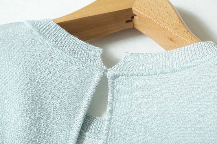 Яркий нити смесь женские вязаные основы пуловер свитер пикантные открытые низкий о-образным вырезом Весна-осень осень телесный цвет M/L /xl