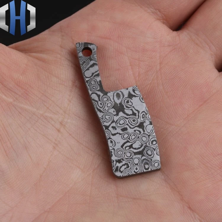 Damascus Pattern Steel Pattern Steel Small Pendant DIY Semi-finished Axe Damascus Pattern Steel Pattern Steel Small Pendant DIY Semi-finished Axe