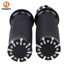 Винтажная рукоятка для руля ручка скутера для мотоцикла из алюминия 25 мм 1 '', черная/Серебристая для грязного велосипеда, вездеход мотоцикл для Harley