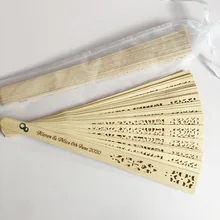 60 шт. в партии индивидуальные сувениры на заказ деревянные складывающиеся ручные вентиляторы 50th 60th персонализированные юбилейные подарки для гостей