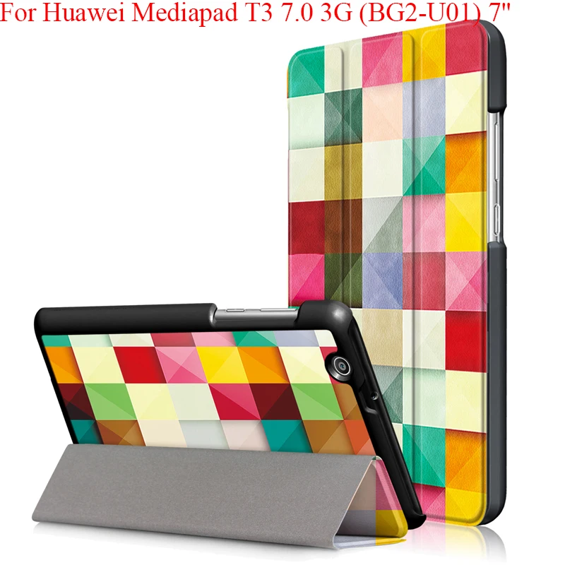 

Magnetic Painted pu Case For Huawei MediaPad T3 7 3G BG2-U01 Protective Cover For Huawei MediaPad T3 7.0 3G 7" tablet skin shell