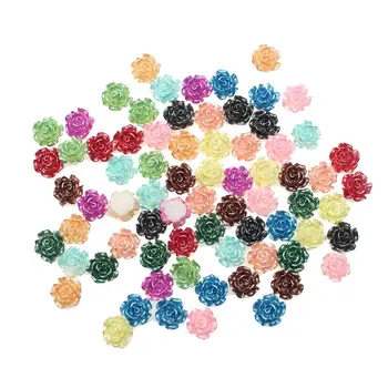 

100Pcs Resin Flowers For Nail Art Rhinestones Decorations Crafts Flatback Cabochon Embellishments For Scrapbooking Accessories
