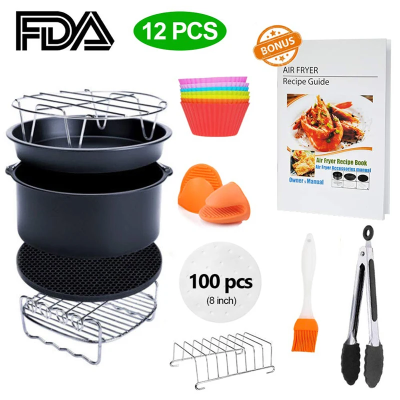 

Air Fryer Accessories 8 Inch For 5. 8 QT XL Air Fryer 11 pieces For Gowise Phillips And Cozyna Air Fryer XL Fit 4.2 QT to 5.8 QT
