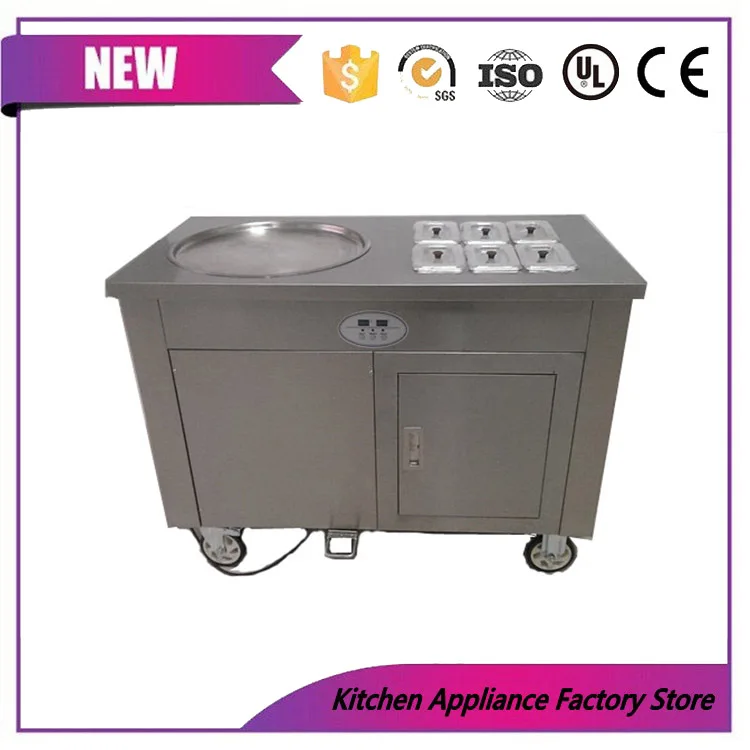 CE approved stainless steel Thailand roll ice cream maker fry ice cream