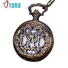 OTOKY винтажные Ретро бронзовые карманные часы для мужчин и женщин Аналоговые кварцевые часы с подвеской цепочка ожерелье часы с буквами часы C907