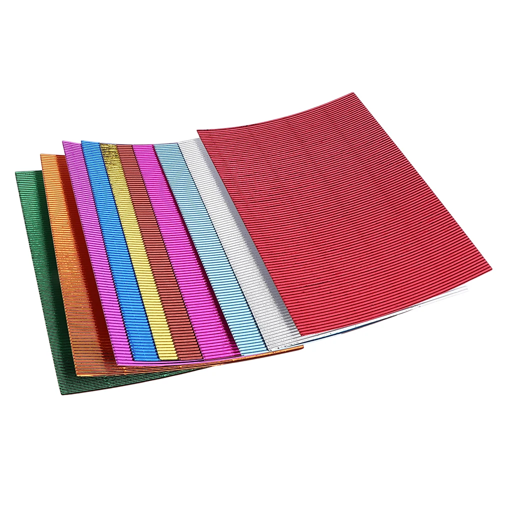 10 шт. цветная гофрированная бумага для детей, поставка гофрированного картона для поделок, игрушек-открыток 297x210 мм