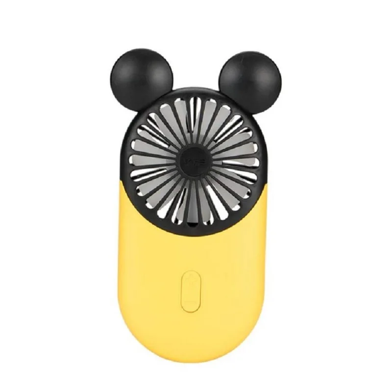 

2019 Cute Handheld Mickey Fan with Night Light Portable Mini USB Fan Electric Rechargeable Battery Mini Fan For Disney