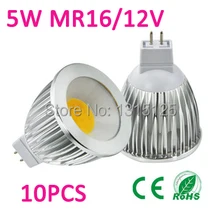 10 шт./лот высокая мощность светодиодный прожектор, светодиодный точечный встраиваемый светильник мощностью 5 Вт MR16 свет, 12 V 3000 K/4000 K/6000 K CE по ограничению на использование опасных материалов в производстве лампа освещения