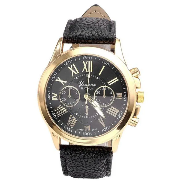 

Women's Fashion Geneva Roman Numerals Faux Leather Analog Quartz Wrist Watch 2018 Top Brand Luxury Famous Male Relogio Masculino