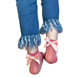 Chamsgend Для женщин прозрачный красивый кристалл бантом короткие носки 180122 #11