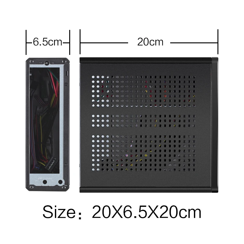 REALAN MINI ITX HTPC стальной чехол E C3 SGCC 0 8 мм M/B USB2.0 1 COM WIFI 4 4010FAN черный и серебристый