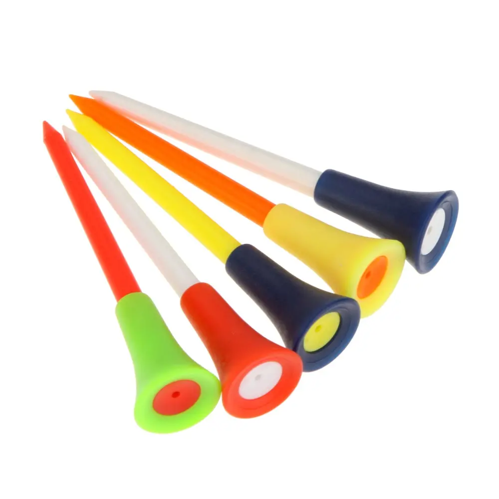 Professional 50 pcs 83 mm Multi Color Plastic Golf Tees Rubber Cushion Top Golf Tee Equipment golf tees  Accessories