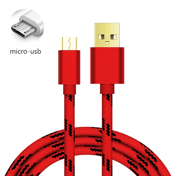 3а микро USB кабель 3 м Быстрая зарядка нейлон USB синхронизация данных мобильный телефон Android адаптер зарядное устройство кабель для samsung xiaomi redmiCable - Цвет: RED
