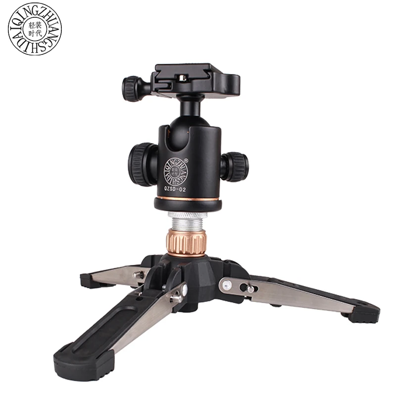QZSD Q166E universal mini tripod monopod base desktop video stand can