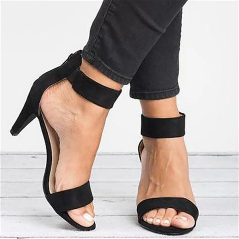 

MoneRffi Summer Shoes Open Toe With 5CM High Heels Sandals Buckle Strap Female Zapatos De mujer Thin Heel Shoe Sandalias Mujer