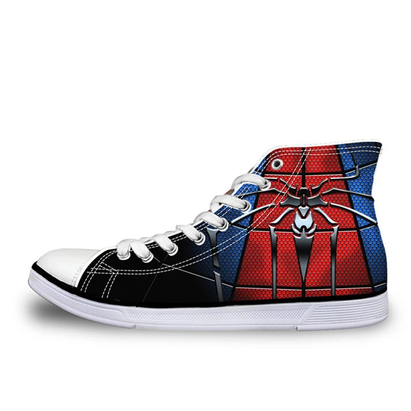 Настроенный, Прохладный паук Высокая парусиновая обувь для хип-хопа мальчиков Для мужчин на шнуровке обувь с подошвой из вулканизированной резины мужской суперзвезда Бэтмен Туфли без каблуков кроссовки Zapatos - Цвет: 5941AK