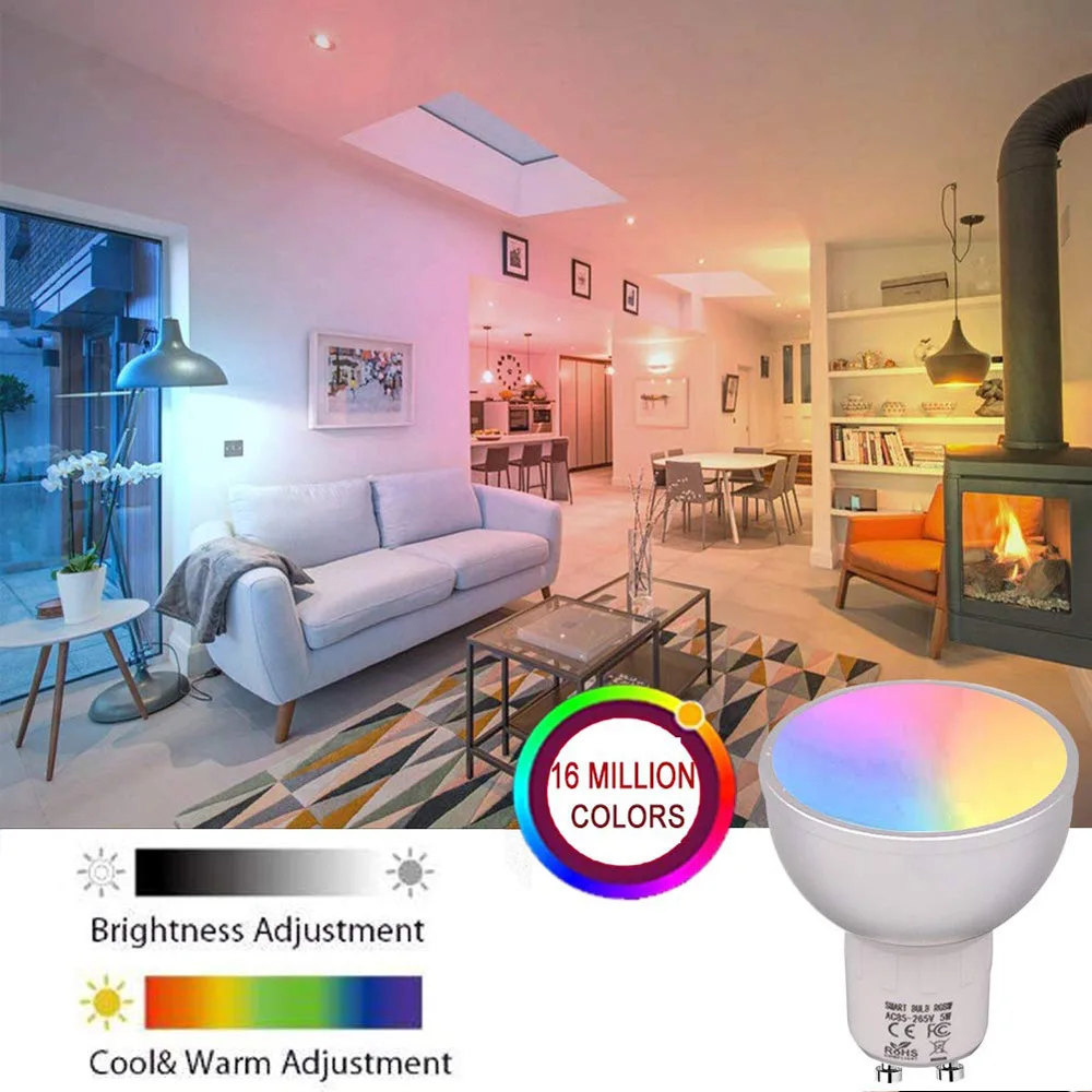 Wifi Smart LED Light Bulbs GU10/GU5.3/E27 APP Remote Control Switch Dimmable Compatible with Amazon Alexa/Google Assistant/IFTTT
