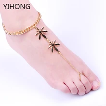 2017 new fashion jewelry Gold Maple toe sandals Anklet
