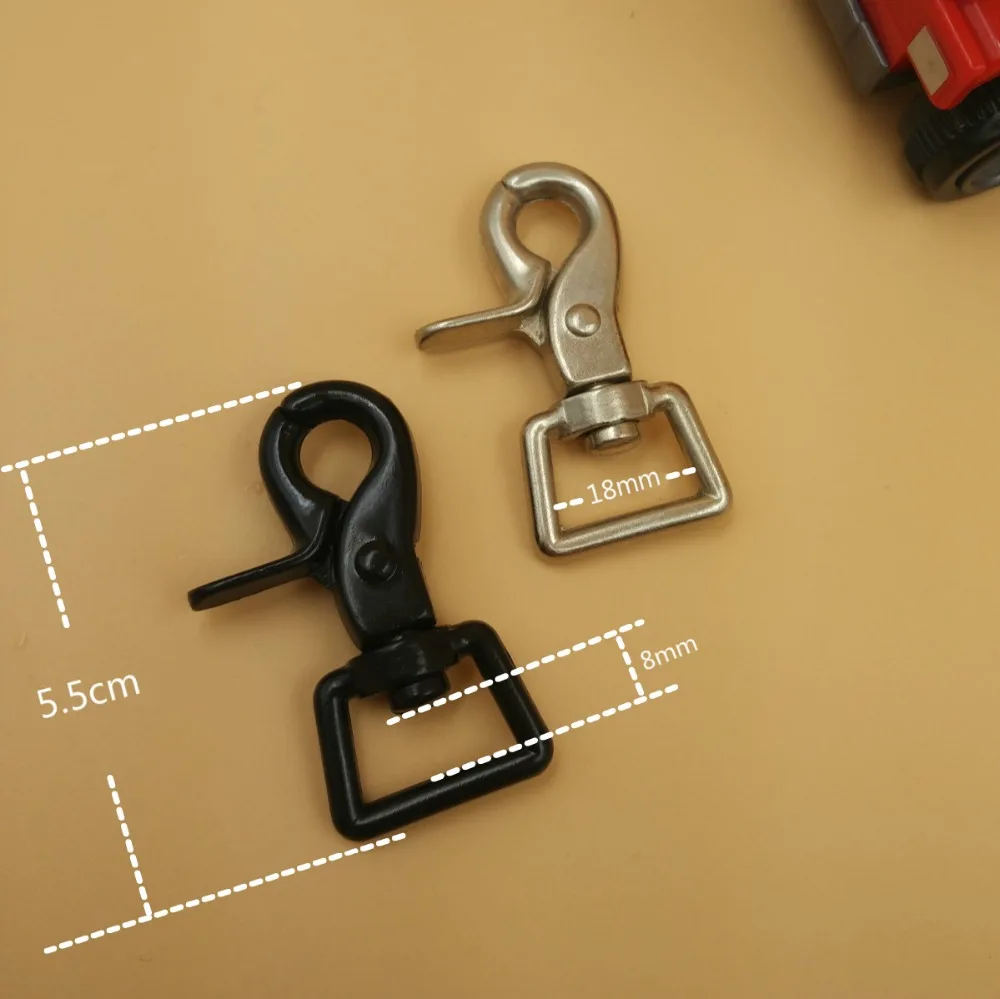 New 2pcs 18mm Silver Black Metal Swivel Clips DIY Dog Leashes Swivel