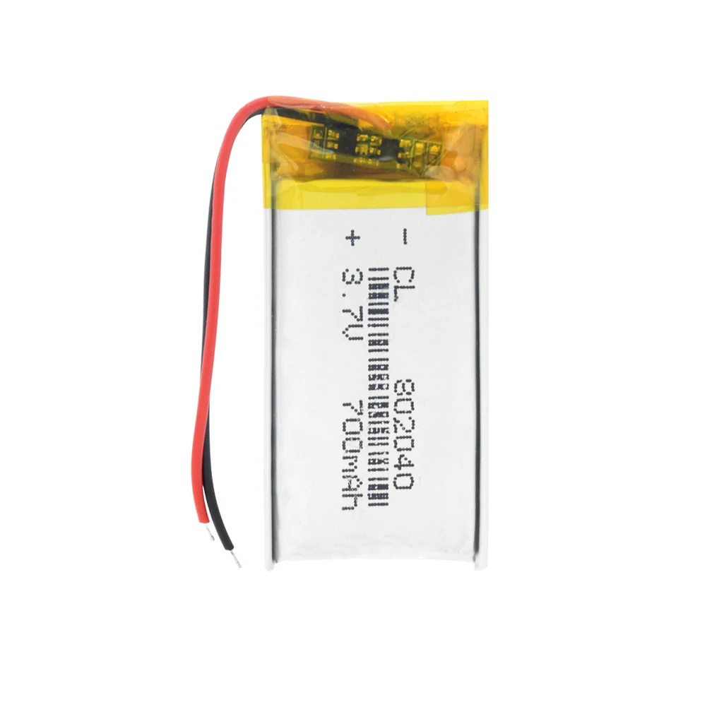 

3.7V lithium polymer battery 802040 082040 700mAh Rechargeable Li-ion Battery With PCB For Voice Recorder Toy MP3 MP4 GPS DVR