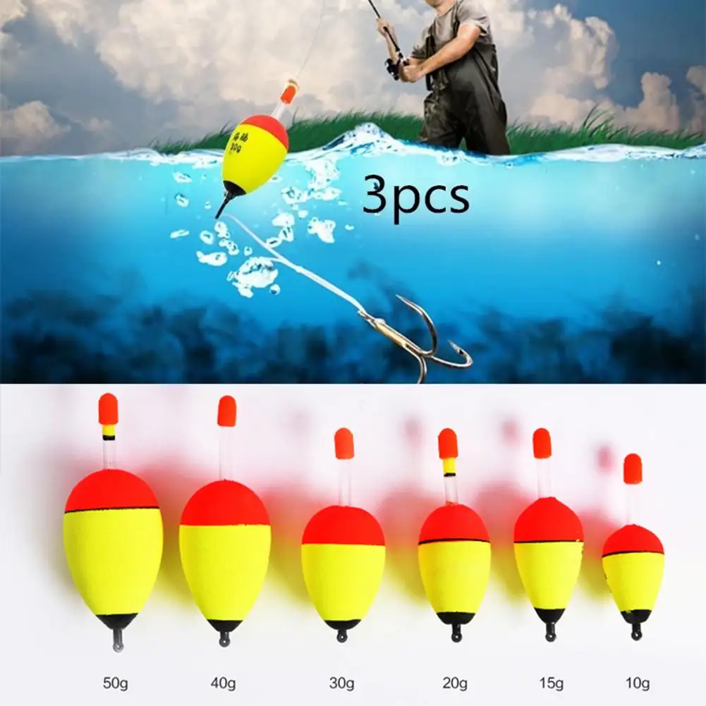 

New 3Pcs 2.2-4.4g EVA Buoy Luminous Float Fish Bait Detector Fishing Accessories