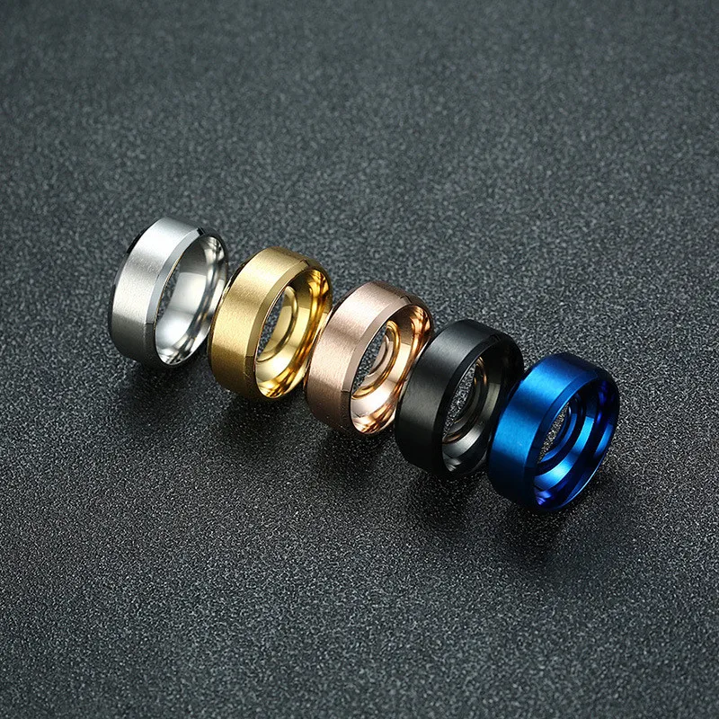 Modyle 2019 New Fashion 8mm Classic Ring For Men 316L Stainless Steel Jewelry Wedding Bands For Women