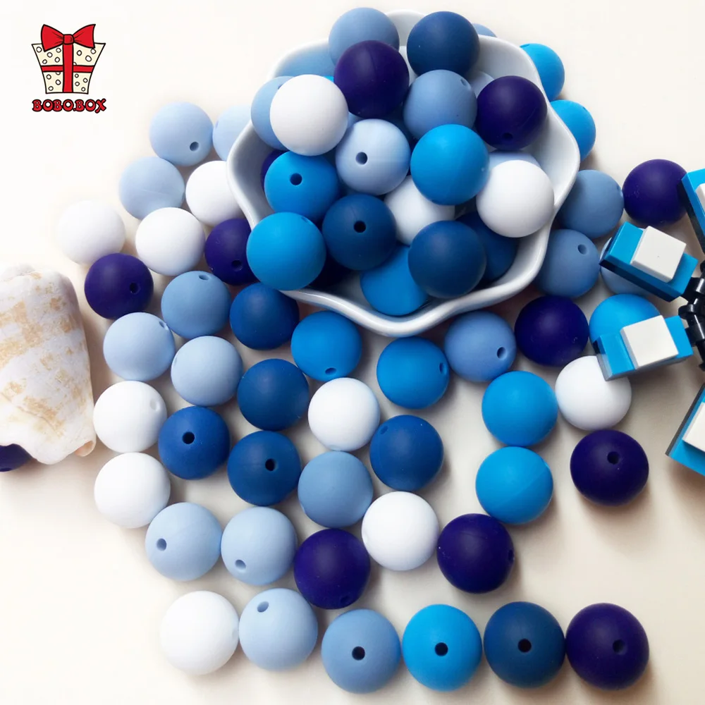 

BOBO.BOX 300pcs Silicone Beads 12mm Food Grade Baby Teethers Beads Round Pacifier Chain Accessories Baby Silicone Teething Toys