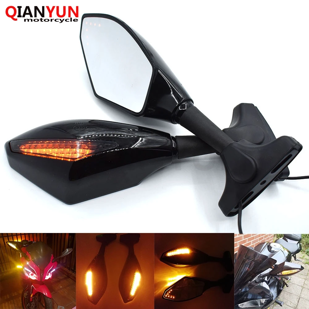 

Universal Motorcycle Rear View Side Wing Mirrors w/ LED Turn Signal Light For Yamaha TMAX530 TMAX 530 T-MAX530 T-MAX 530