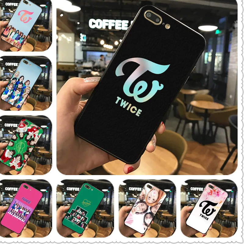 

Twice Mina Momo Kpop phone Case For iphoneXS XR XSMAX Black silicone case For Samsung s5 6 s7 edge s8 s9 plus Case Cover