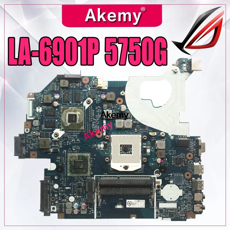 P5WE0 LA-6901P اللوحة ل acer 5750 5750G 5755 5755G اللوحة المحمول HM65 GT520M/610 M الأصلي اختبار اللوحة
