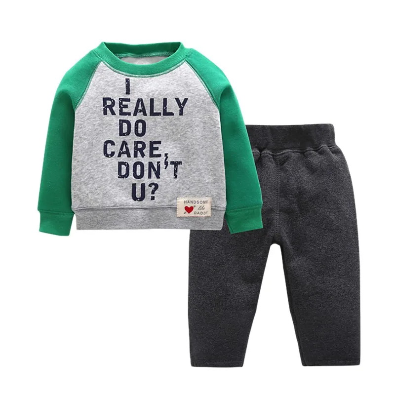 

Autumn Baby Boy Girl Clothhes Children's Sets Long Sleeve Casual Outfits Set Letter Print Cotton Sweatshirt Tops+Sports Pants