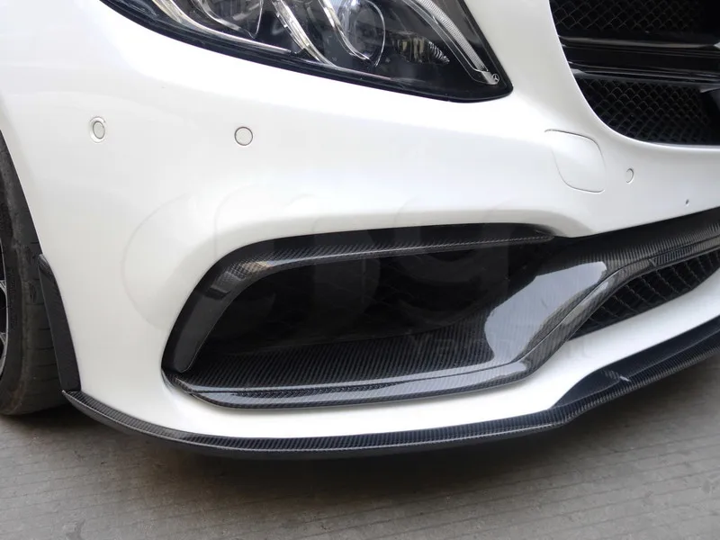 2015-2016 Mercedes Benz W205 C63 PSM Style Front Lip 3Pcs CF (11)
