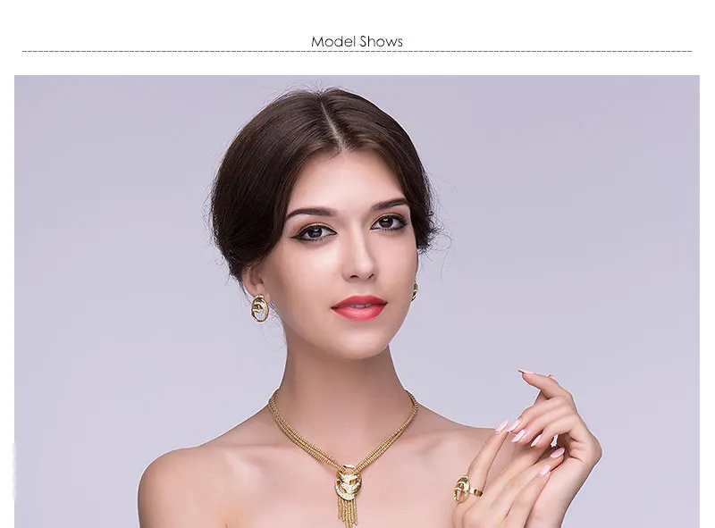 AYAYOO Dubai Jewelry Sets For Ladies Gold Color African Beads Jewelry Set Fashion Wedding Womens Earrings And Necklace Set (1)