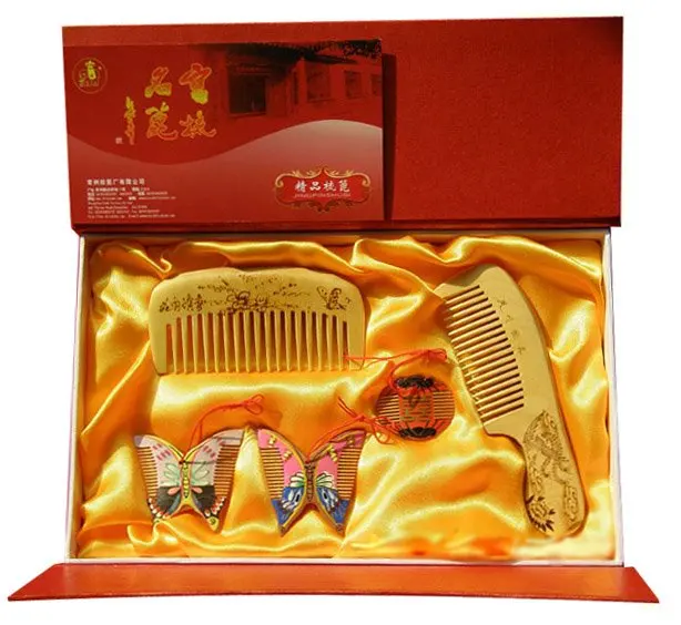

Salable!guaranteed 100% Handcrafted With Chinese Charm Set 5 Boxwood Comb Handwork Totally Wedding Gift-hq Lh 5jt